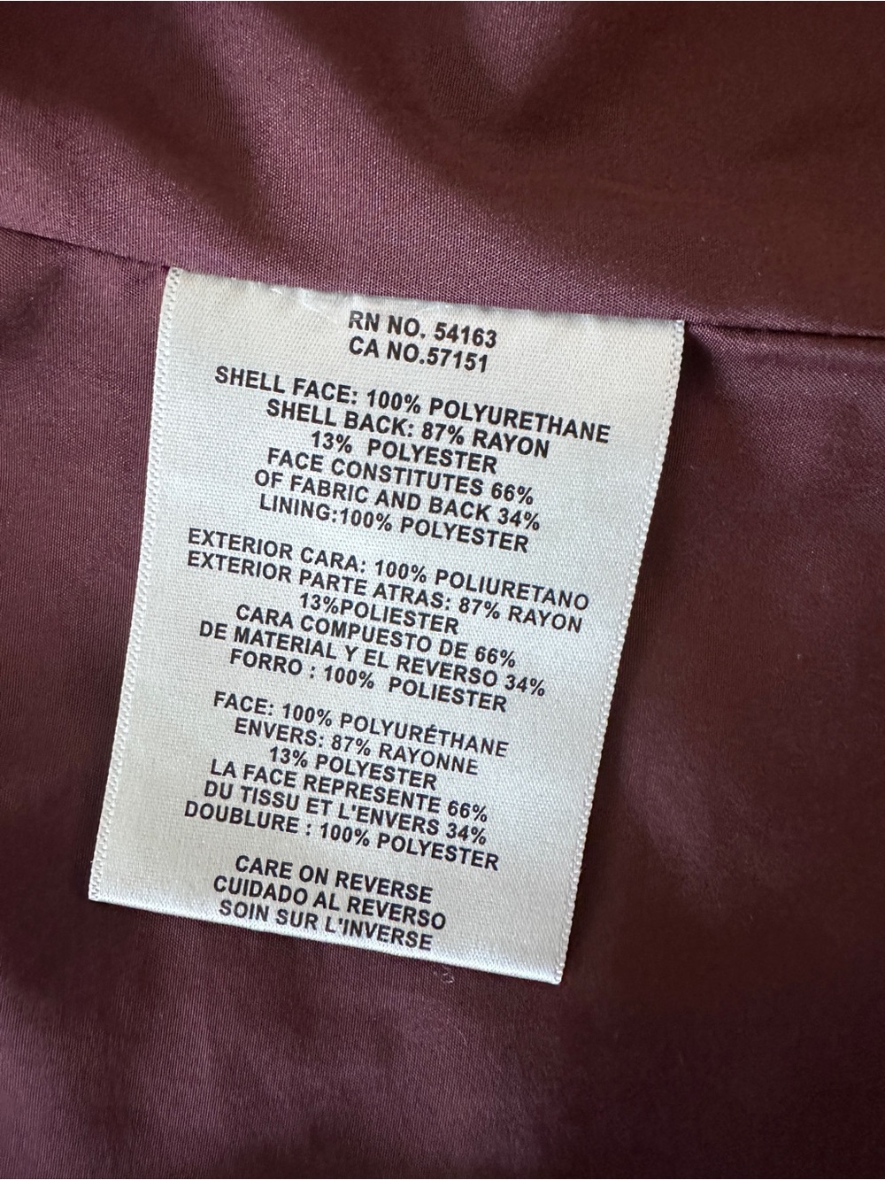 Levi’s Faux Leather Moto Jacket Brown Burgundy Size M Excellent Condition - Picture 6 of 6